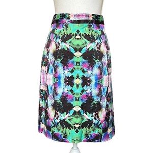 Milly Coco Orchid Print Multicolor Pencil Skirt size 12